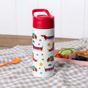 Stainless Steel Bottle with push button lid 500ml - Sunny Sausage - Bimbo Concept