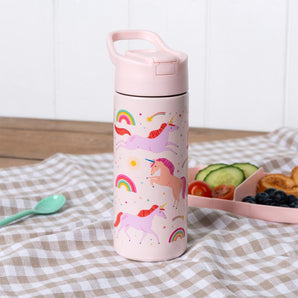 Stainless Steel Bottle with push button lid 500ml - Unicorn - Bimbo Concept