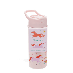Stainless Steel Bottle with push button lid 500ml - Unicorn - Bimbo Concept