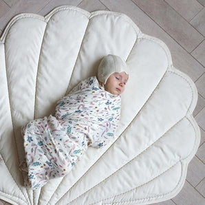 Swaddle - GOTS Pressed Leaves Rose - Bimbo Concept