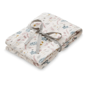Swaddle - GOTS Pressed Leaves Rose - Bimbo Concept