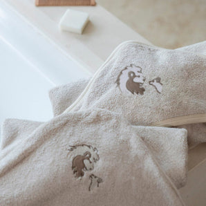 Bamboo Organic Cotton Hooded Towel - Safari Sand