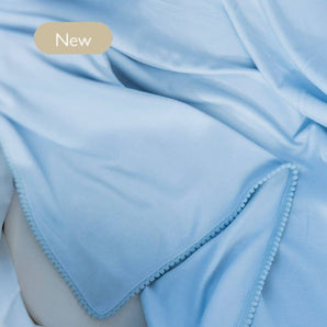 Bamboo Organic Cotton Swaddle Blanket - Seashell Blue