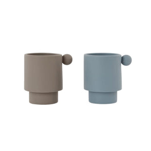 Tiny Inka Cup - Dusty Blue / Clay - Pack of 2 - Bimbo Concept