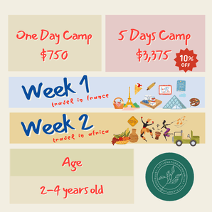 Travel Around the World Summer Camp Package | France & Africa | Jul 28 - 8 Aug (2 - 4yo) - Bimbo Concept