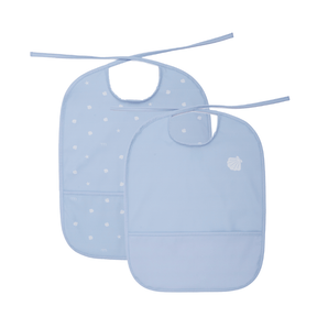 Waterproof feeding bib Pack of 2 - Blue - Bimbo Concept