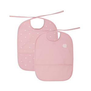 Waterproof feeding bib Pack of 2 - Pink - Bimbo Concept