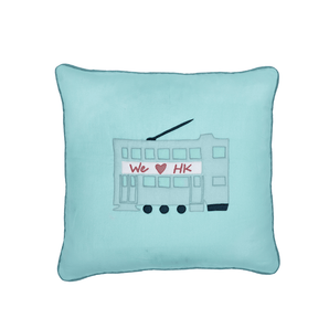 We Love Hong Kong Cushion Cover - Blue Tram - Bimbo Concept