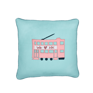 We Love Hong Kong Cushion Cover - Tram (Pink) - Bimbo Concept