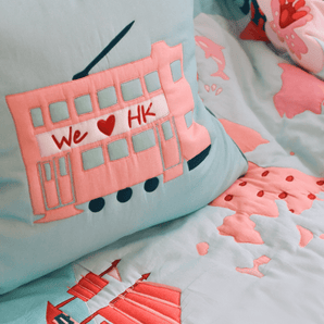 We Love Hong Kong Cushion Cover - Tram (Pink) - Bimbo Concept