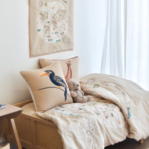 World Map - Cotton Quilted Duvet Cover and Pillowcase - Bimbo Concept