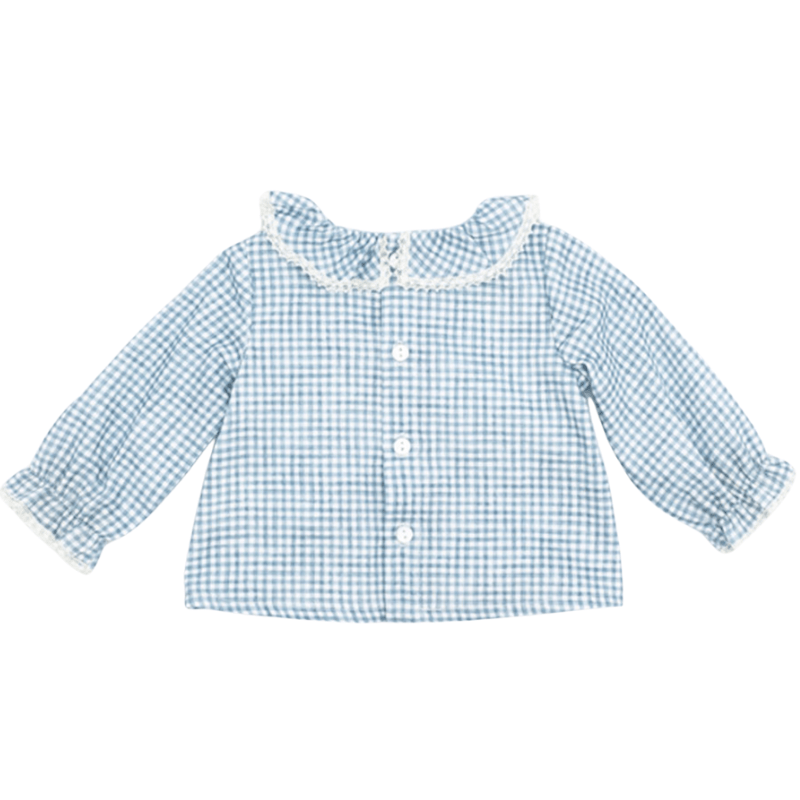 Villa Vichy Blue Checks Blouse