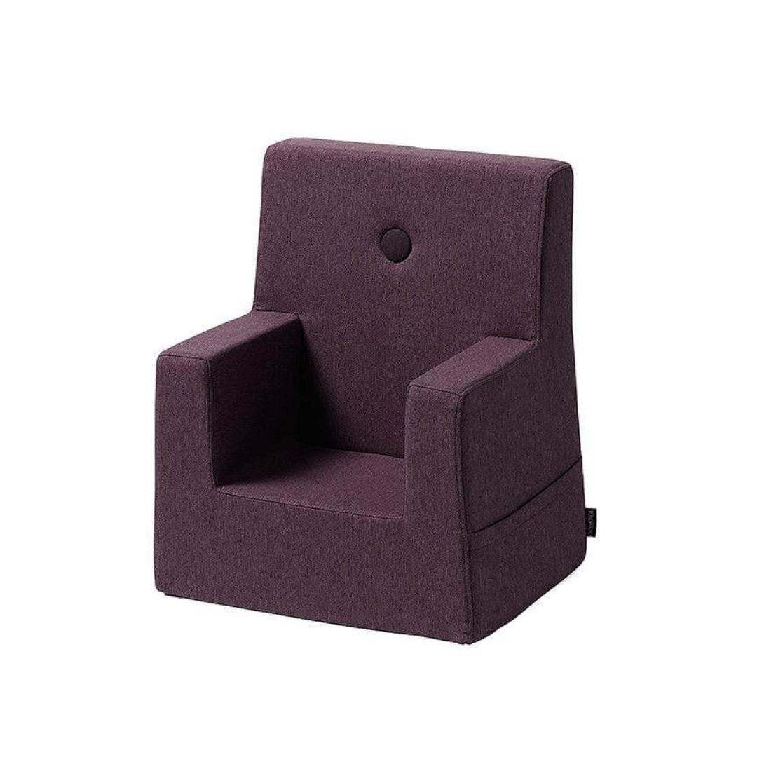 PLUM W. PLUM BUTTONS KID SOFA CHAIR