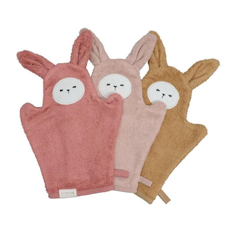 Bath Mitts - Bunny - Old Rose Mix - 3 pack