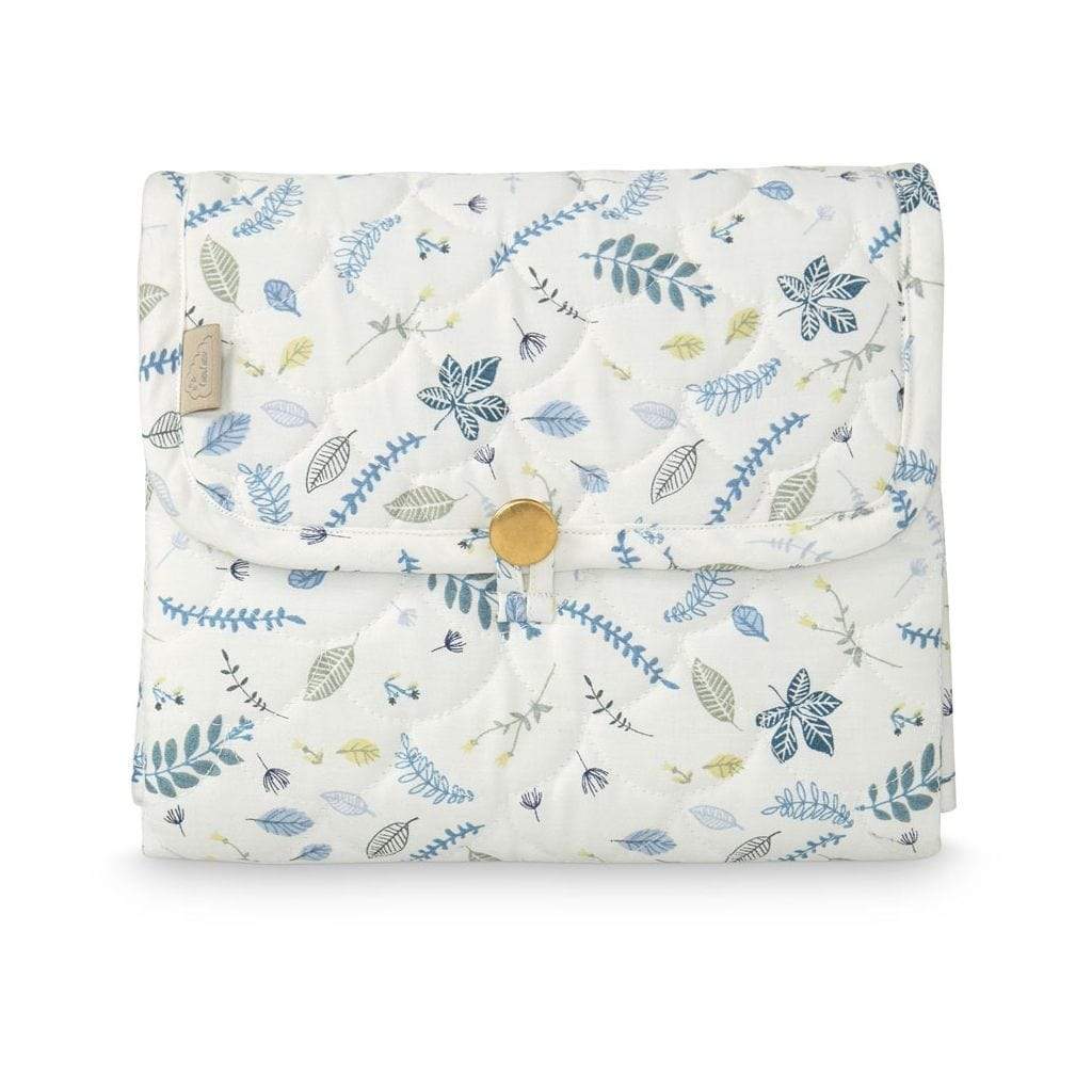 COTTON CHANGING MAT Pressed Leaves Blue
