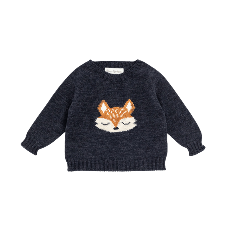 Merino Wool Knitted Sweater Grey Fox