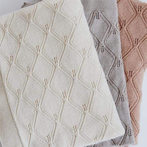 Leaf Knit Blanket- GOTS