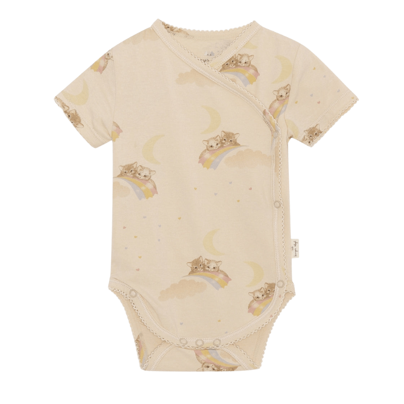 New Born Basic Body Short Sleeve - Rainbow Kitty