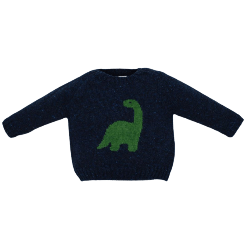 Blue Dinosaur Knitted Sweater