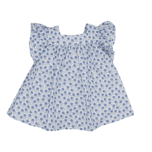 Blue Flower Mini Poplin Dress