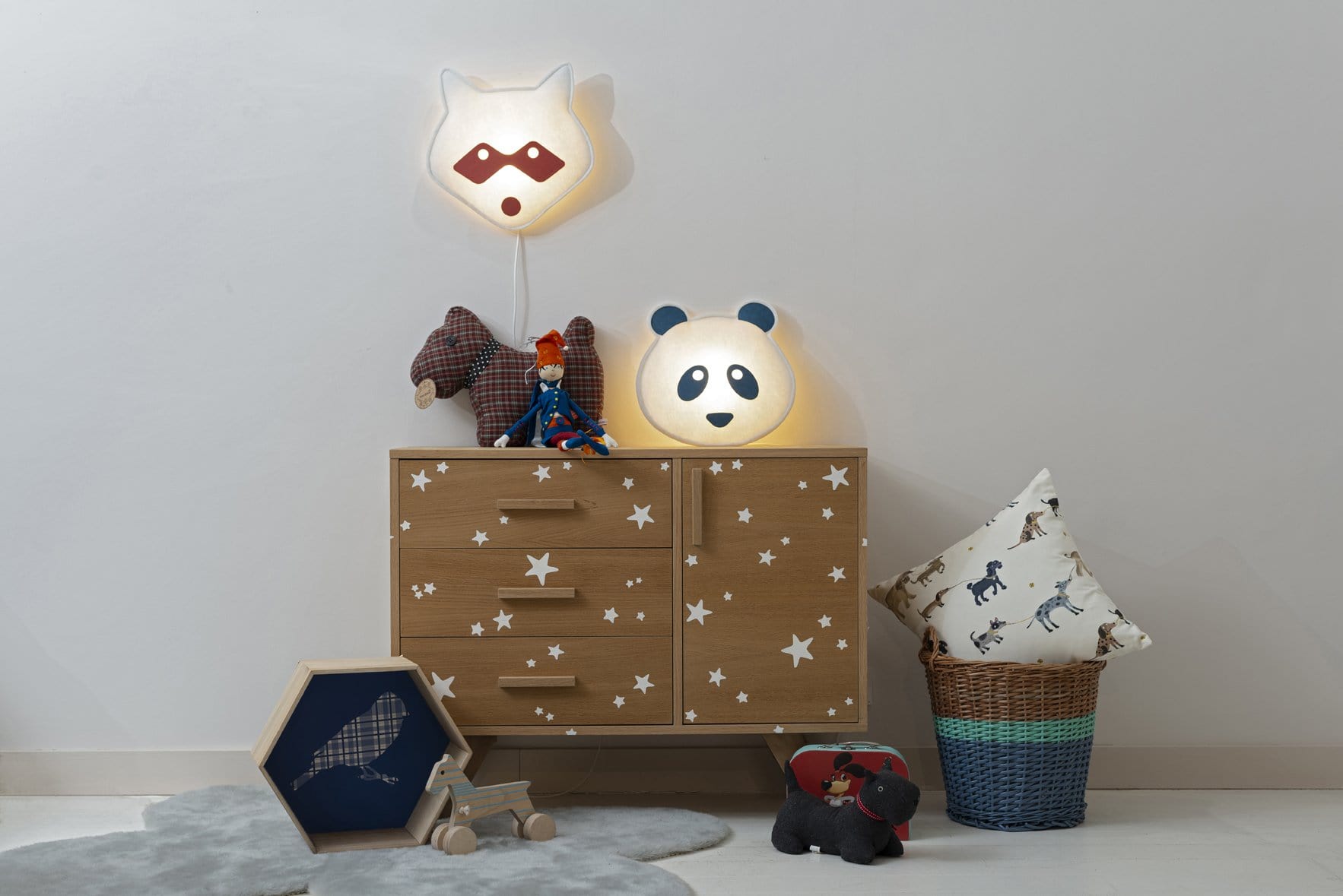 Wall Lamp Panda blue