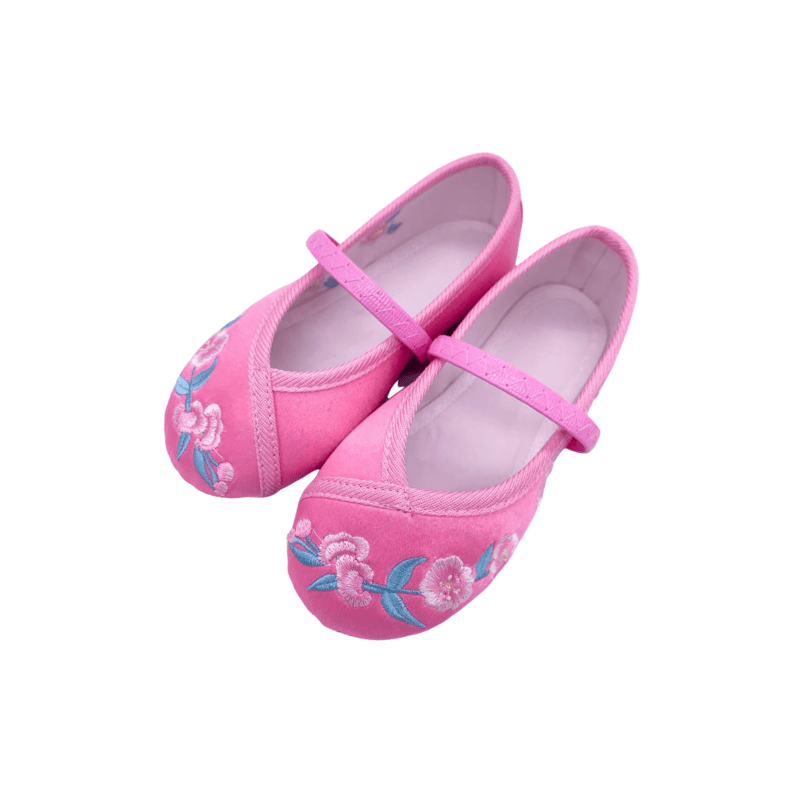 Chinese Embroidered Shoes - Pink Floral