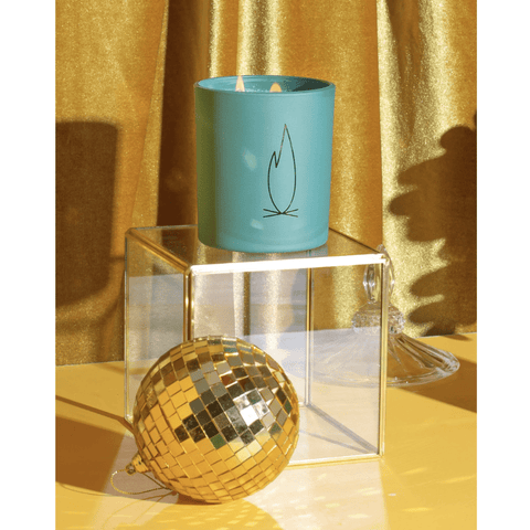 Fireplace Vert Deco Holiday Candle