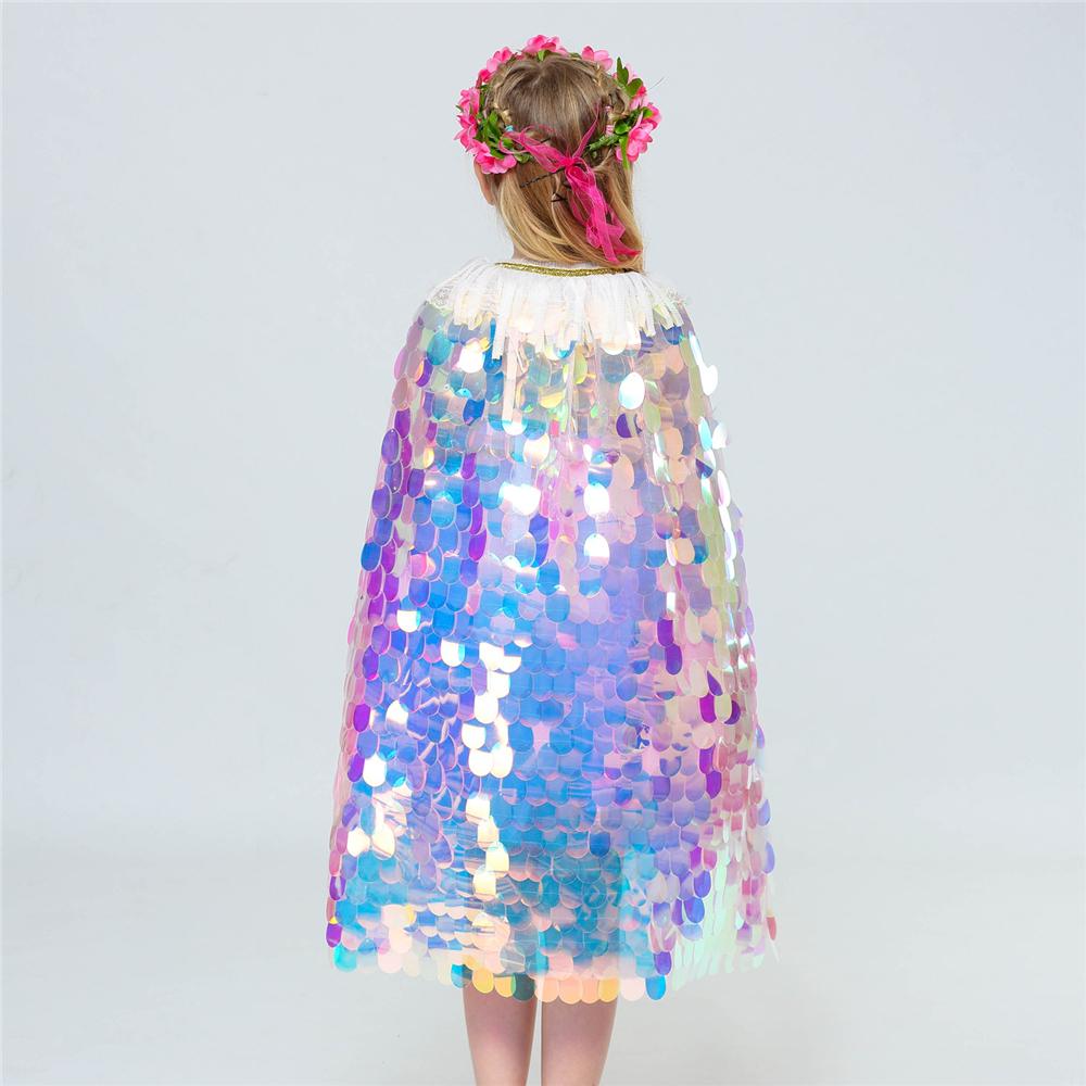 Costume Sequins Mermaid Princess Cape