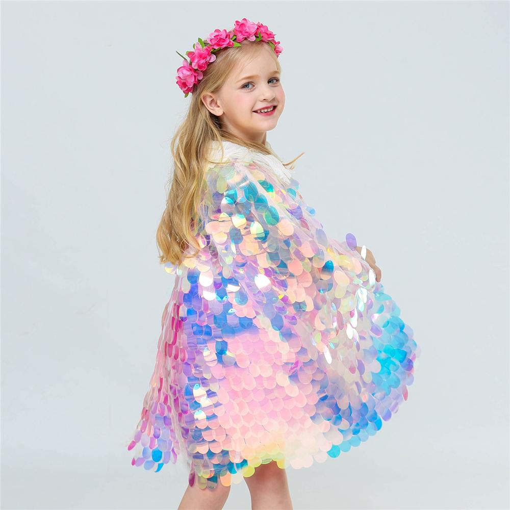 Costume Sequins Mermaid Princess Cape