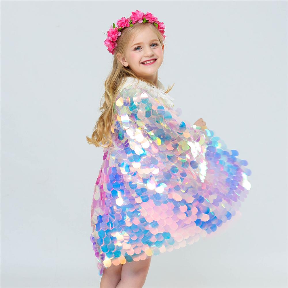 Costume Sequins Mermaid Princess Cape