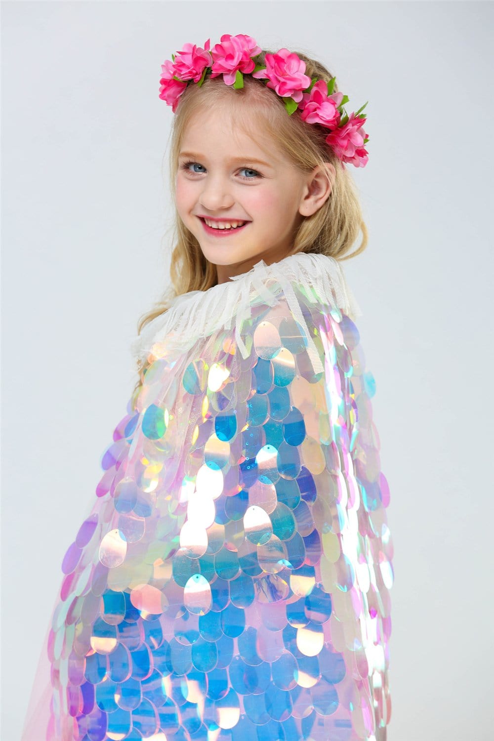 Costume Sequins Mermaid Princess Cape