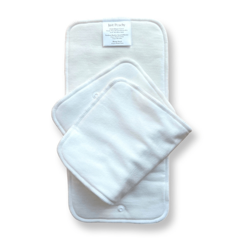 Bamboo Cotton Newborn/Booster Baby Cloth Diaper Inserts 2-Pack