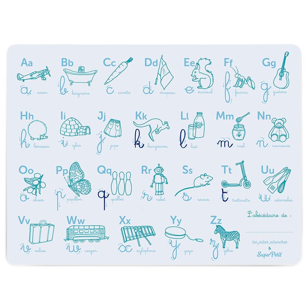 Tablemat set Illustrated Alphabet