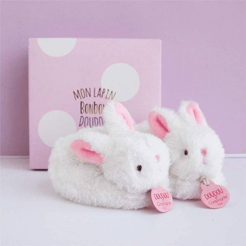 Lapin Bonbon Booties with Rattle - Pink