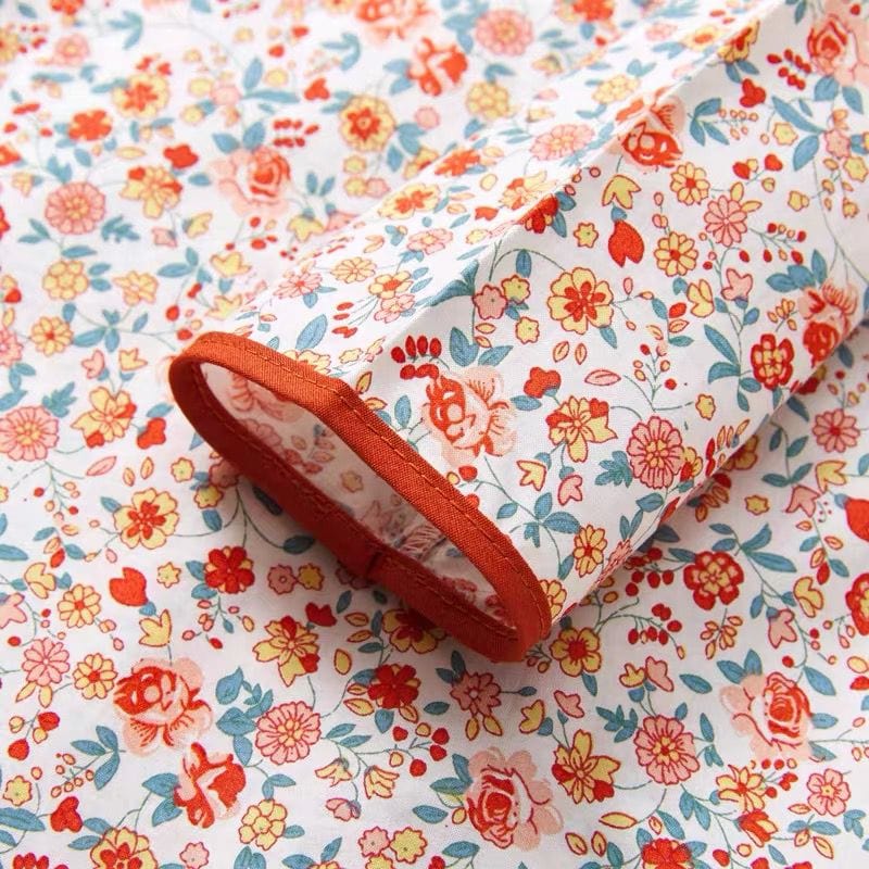 Long Sleeve CheongSam - Orange Floral