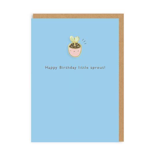 Plant Pot Enamel Pin Greeting Card