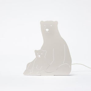 Polar Bears - Decoupage Lamp Ivory