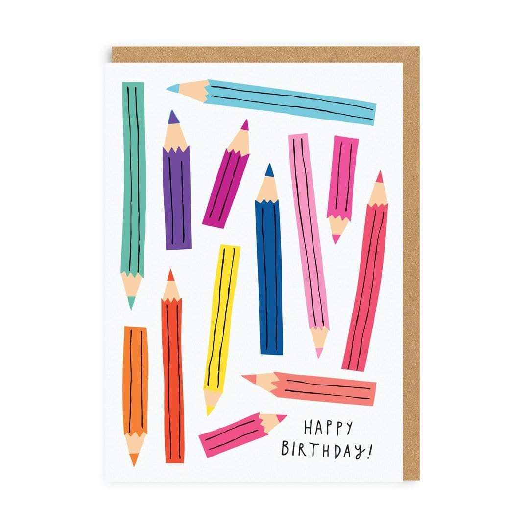 Pencils Happy Birthday Greeting Card