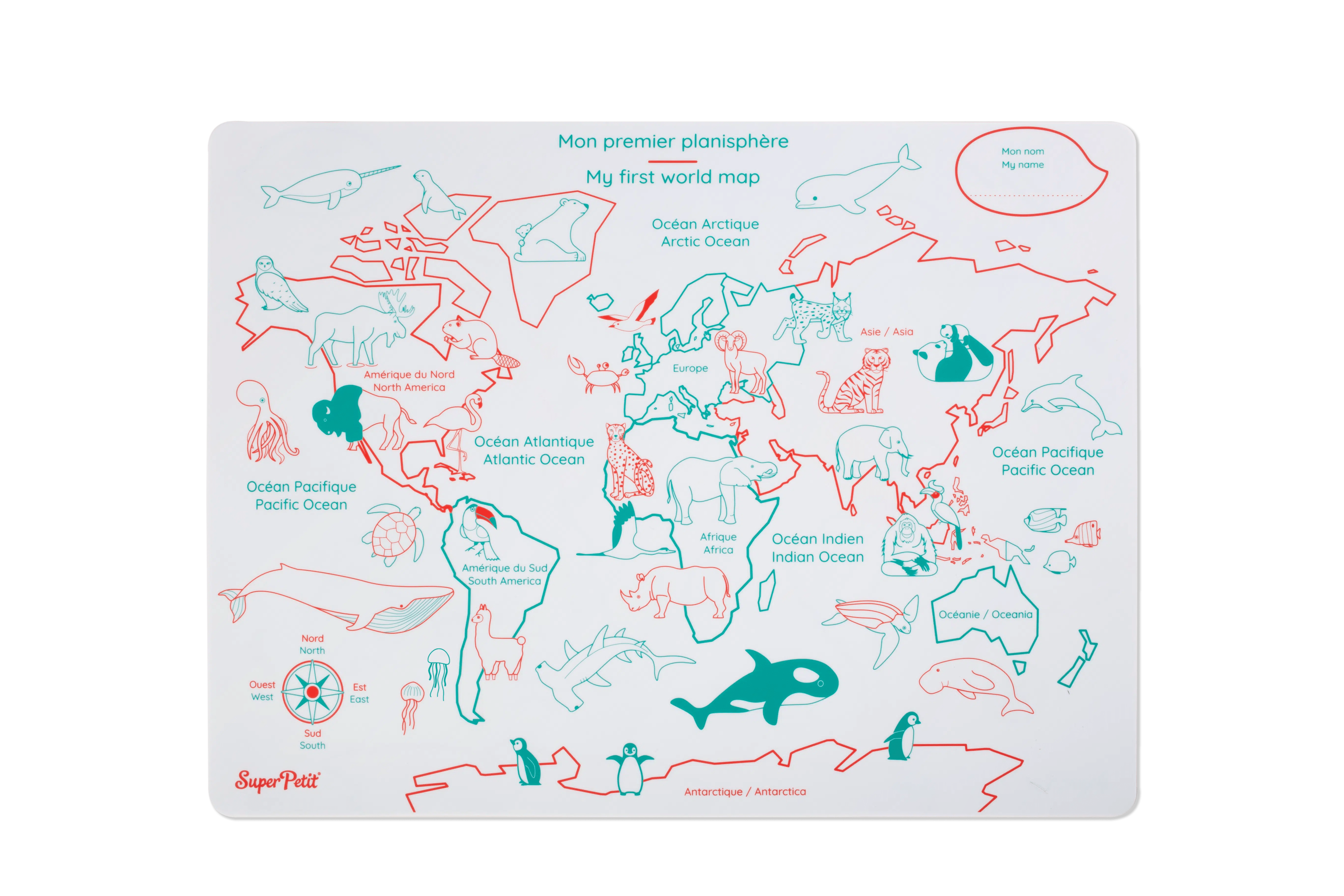 Tablemat set My First World Map