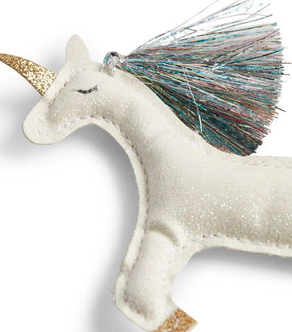 Unicorn Glitter Fabric Tree Decoration