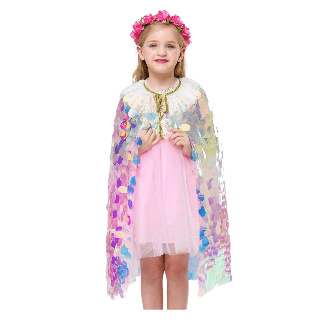 Costume Sequins Mermaid Princess Cape