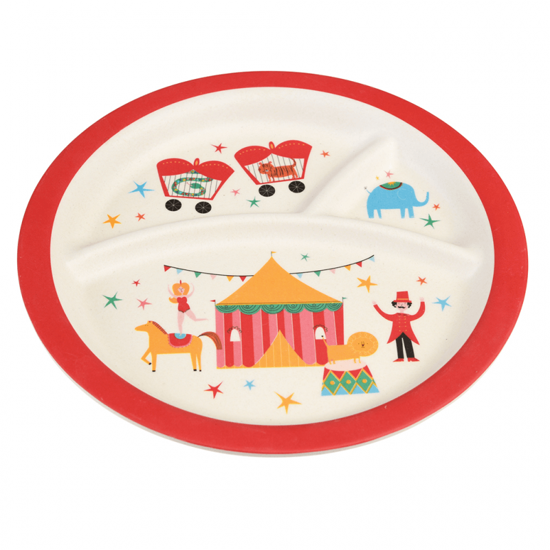 Big Top Circus Bamboo Segmented Plate