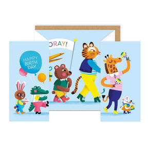 Birthday Parade Concertina Birthday Card - Bimbo Concept
