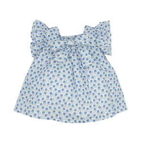 Blue Flower Mini Poplin Dress - Bimbo Concept