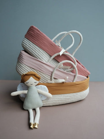 Doll Basket with cover - Mauve