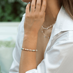 Colorful Bead Cowrie Bracelet - Gold - Bimbo Concept