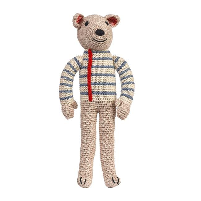 ORGANIC COTTON HANDMADE CROCHET CUTE BEAR - BLUE