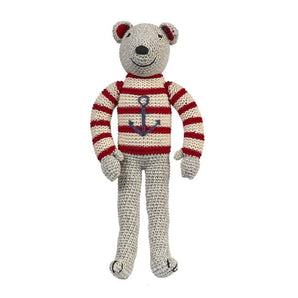 ORGANIC COTTON HANDMADE CROCHET CUTE BEAR - RED