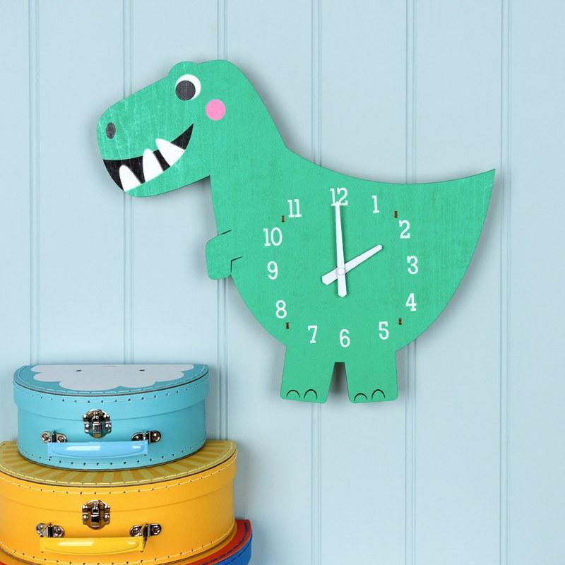 Dex The Dinosaur Wooden Wall Clock