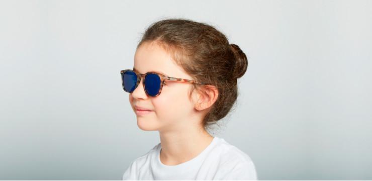 Sun Junior #E Blue Tortoise Soft Blue Mirror